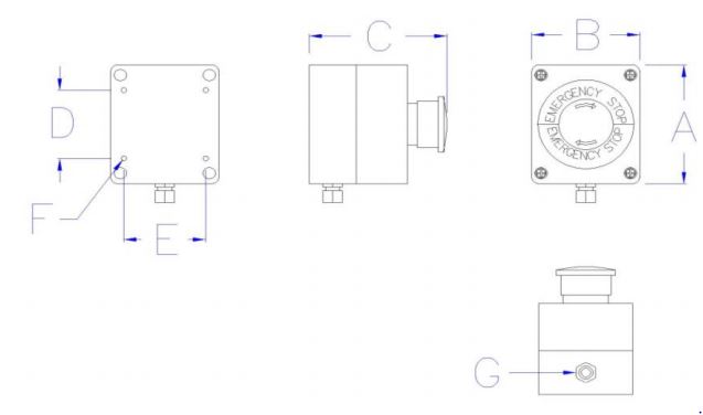ETG-ES Entry-Guard™ Emergency Stop Switch - Regular Mount
